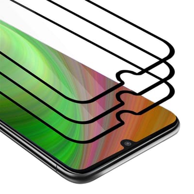 Cadorabo 3x Screenprotector geschikt voor Motorola ONE PRO / ONE ZOOM Volledig scherm pantserfolie Beschermfolie in TRANSPARANT met ZWART - Getemperd (Tempered) Display beschermend glas in 9H hardheid met 3D Touch