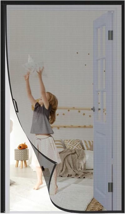 Hordeur - Vliegendeur Magneet - Buitenlucht Binnen - Automatisch Sluitend - 105x235cm - Zwart