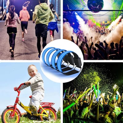 4 stuks Lichtgevende Armbanden USB Reflecterende Band Armbanden voor Buiten Joggen Hardlopen Sport