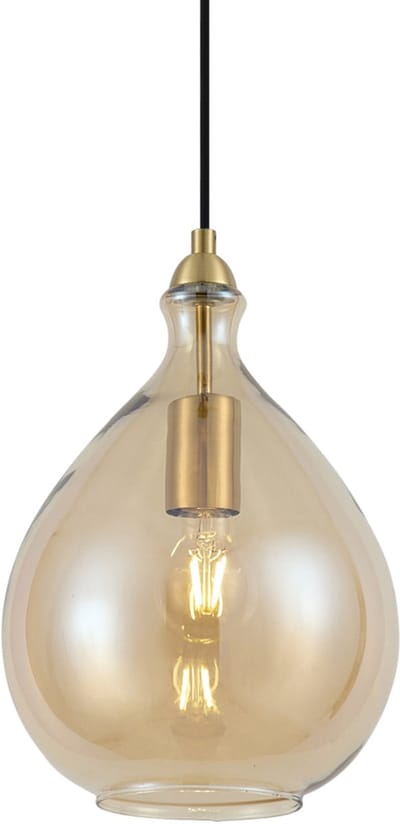 QAZQA traditional - Moderne Hanglamp - 1 lichts - Ø 23 cm - Goud/messing - Woonkamer | Slaapkamer