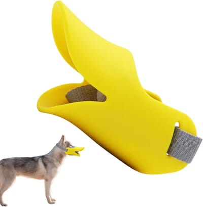 Hondenmuilkorf - Hondensnuit Mondsnoer - Gedrag Corrigeren - Ademend Duck Mouth Ontwerp - Maat L - Geel
