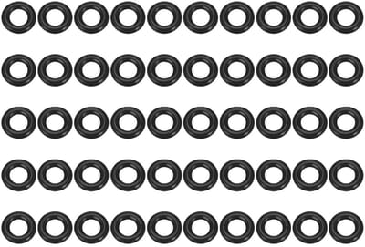 Pack van 50 Silicone O-Ringen voor Tuinslangen, Rubberafdichtingen, Zachte en Elastische Sealing Ringen (2 mm x 4 mm x 1 mm, Zwart) voor Buitengebruik en Waterdichtheid