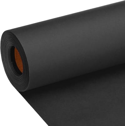 Allecta - Kraftpapierrol 80 g/m² voor inpakken, poster en geschenkverpakking - 15" x 800" (66') - zwart