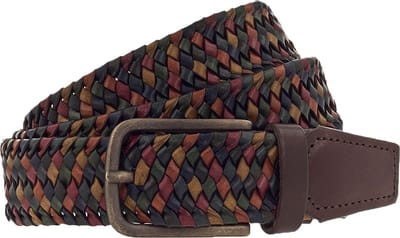 Vanzetti Leren Riem Braided Leather Belt W100 Multicolour Veelkleurig
