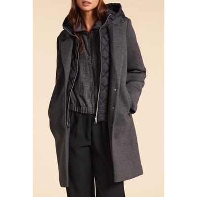 ICode Charcoal Coat With Detachable Facing Maat: 44 | Parka's Outlet | Dames | Grijs