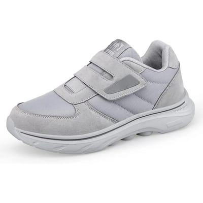 Moeder Schoenen voor Extra Brede Wijdte Oudere Vrouwen Mannen Twee Band Sneakers Verstelbare Sluiting Casual Sportschoenen Slank Makend Fitness Schommelend 44 gray