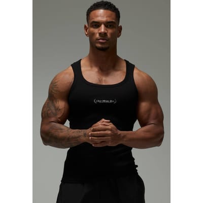 One More Rep Muscle Geribbeld Hemd | Black | Size XS