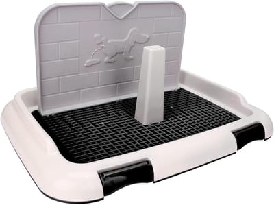 Hondentoilet - Puppyplasbak - Zindelijkheidstraining - Potje met muur - 46 cm - Zwart