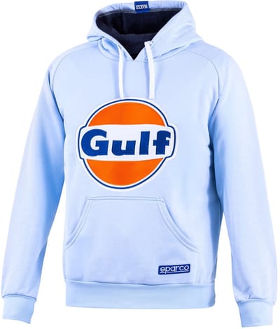 Sparco Gulf Gulf Brand Hoodie - Wit/Marineblauw/Lichtblauw — XXXL