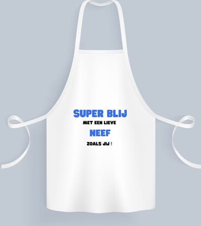 Akyol - super blij met een lieve neef zoals jij Keukenschort - Neef - de liefste neef - verjaardag - cadeautje voor neef - neef artikelen - kado - geschenk - 82 bij 71 cm