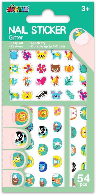 AVENIR Nagelstickers - Dieren - 54 Stuks - Blijft 3 Tot 5 Dagen - 3 Jaar