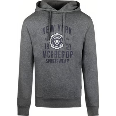 McGregor Graphic Hoody Dark Grey Melange Size: S | Hoodies Outlet | Heren | Grijs