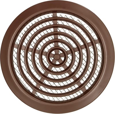 Ventilatierooster Rond - Luchtgitter - Ventilatie - Met Insectenhor - Diameter 80mm - Bruin