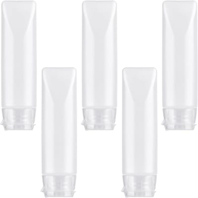 Famanu – Reisflessen - transparant - navulbare kunststof - zachte verpakking - tubes om te vullen - cosmetica - shampoo - vloeistoffen - kleine draagbare lekvrije tubeflessen - reisset