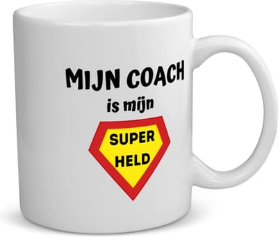 Akyol - mijn coach is mijn superheld koffiemok - theemok - Coach - super coach - sport - verjaardag - cadeautje voor coach - coach artikelen - kado - geschenk - 350 ML inhoud