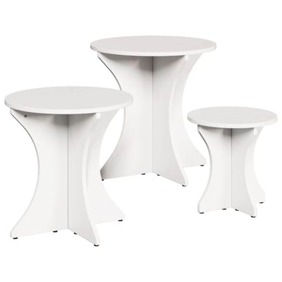 vidaXL - Salontafel - 3 - st - Wit - 46 - x - 46 - x - 47 - cm