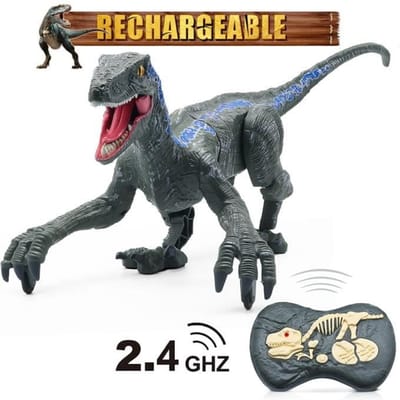 Jouet télécommandé - Dinosaure - Raptor bleu - 2.4G - Cadeau de Noël - Enfant bleu