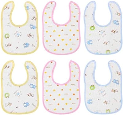 PolkaHome Baby Slabbetjes Set - 6 Stuks Absorberende Kwijldoekjes met Drukknoop