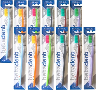 Tandenborstel Set Medium, 12 Stuks, Afgeronde Borstelharen voor Effectieve Reiniging