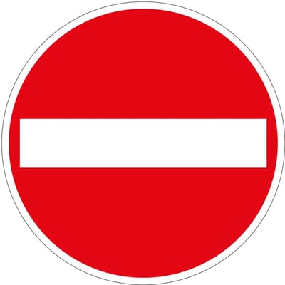 Verboden in te rijden bord - C2 | gecoat dibond materiaal | 10 cm