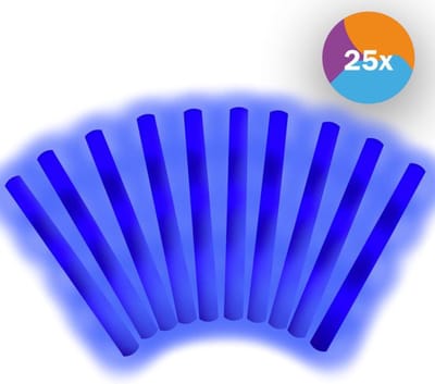 Fjesta© LED foam sticks - Glow In The Dark - Lichtstaaf - 25 Stuks - Blauw