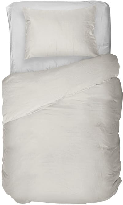 Kayori Naka Dekbedovertrek Katoen 140x200-220 + 1 sloop cm - Eenpersoons - GOTS Gecertificieerd Katoen - Offwhite