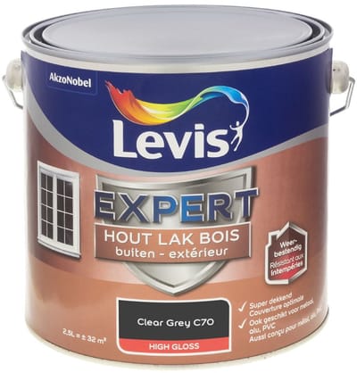 Levis - Expert Hout Lak Buiten High Gloss Mix - Clear Grey C70 - Mengverf - 2,5 L