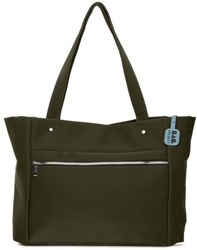 Bagmori Shopper Grote Satijnen Tote Bag met zijrits detail
