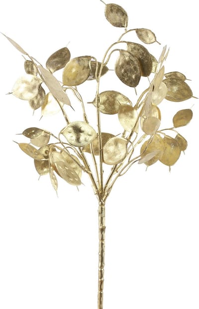 Countryfield kunsttak/kunstbloem - Lunaria - metallic goud - 40 cm - kunststof