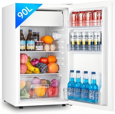 Compacte koelkast - Kleine vriezer - Dranken koelen - Energiezuinig en stil - 90 Liter capaciteit - Wit