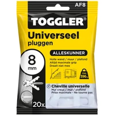 Toggler Universele Plug Alligator Af8 Kunststof - Diameter 8 Mm - 20 Stuks