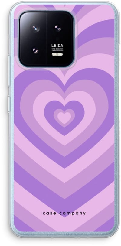 Case Company® - Hoesje geschikt voor Xiaomi 13 Pro hoesje - Hart Paars - Soft Cover Telefoonhoesje - Bescherming aan alle Kanten en Schermrand