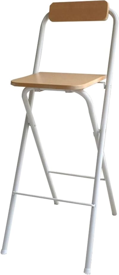 Opvouwbare Barkruk - Barstoel met Rugleuning - Keuken en Buiten - Ruimtebesparend Ontwerp - 60 cm Hoogte - Bruin
