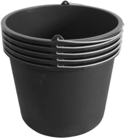 Set van 5 Betonemmers van 20 Liter - Ideaal voor Gips, Mortel en Verf