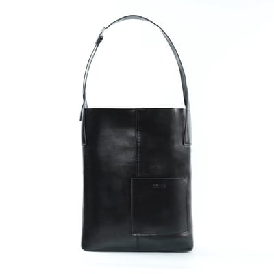 Solier FL29 Elvoria - Shopper Tas Dames - Echt Leer - Uitneembare Organizer - A4 Formaat - Zwart