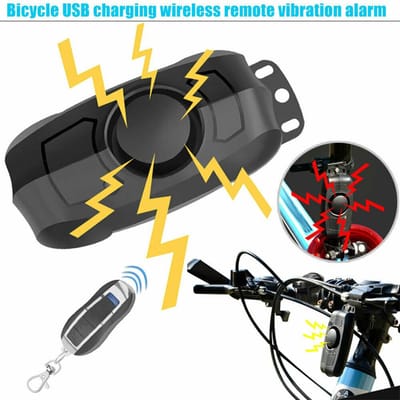 Mini Alarm Afstandsbediening Anti-Diefstal Fietsslot Trillingsalarm Fietsbeveiligingsslot zwart