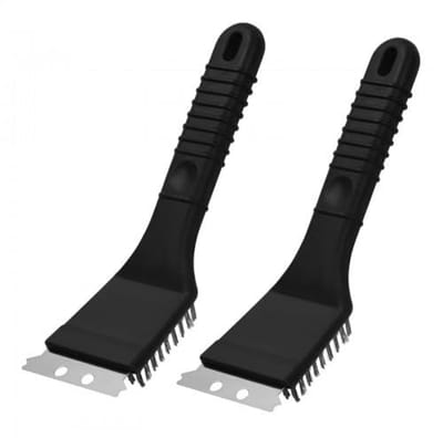 2 Stuks Grillborstels met Draadborstel en Schraper - Roestvrijstalen Grillborstel voor Gas - Elektrische - Houtskool Grill - Rookoven Grill