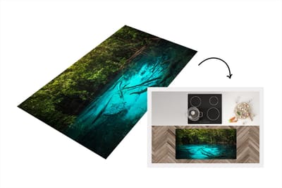 Keukenloper - Loper keuken - Helderblauw meer in de jungle - 120x60 cm - Keukenloper vinyl