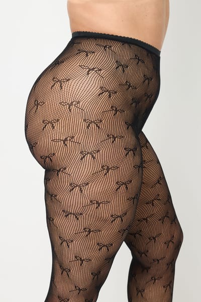 Yours Zwarte Strik Visnet Panty Size 44-48