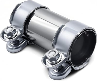 Dubbele uitlaatpijp klem, 45mm diameter, roestvrijstalen slangklemmen voor motoren en auto's, stevige bevestiging en duurzame prestaties