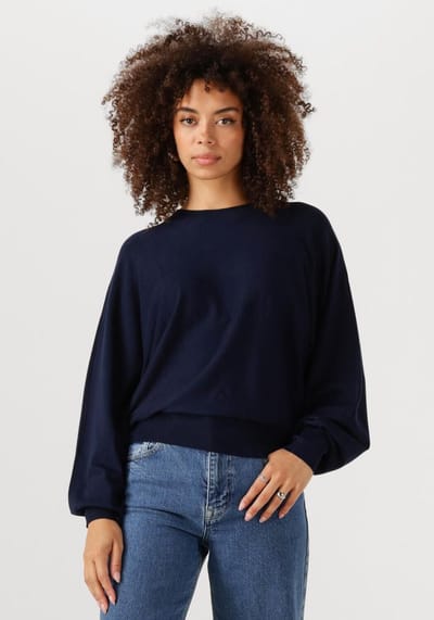 Minus Dana Bat Sleeve Knit Pullover Truien & vesten Dames - Sweater - Hoodie - Vest- Donkerblauw - Maat XS