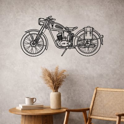 BR2Laser DKW RT 125 – Wanddecoratie – Lasergesneden Hout – Motorkunst – 35 cm Breed
