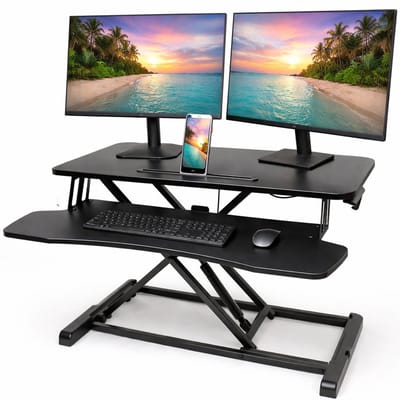 Sounix Laptoptafel - Gasveer Hoogte verstelbaar - 80x40cm - Hoogte 11- 50cm - Inklapbaar - Banktafel - Ontbijttafeltje - Zwart