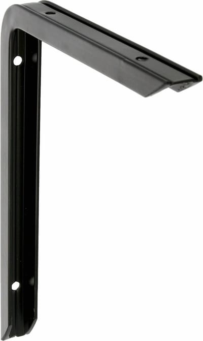 AMIG Plankdrager/planksteun - aluminium - gelakt zwart - H150 x B100 mm - max gewicht 90 kg - boekenplank steunen