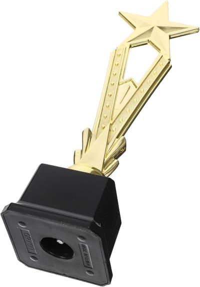 Kinderen Trofee - Prijstrofee Beker - Wedstrijden Ceremonies - Pentagram Vorm - 25cm Hoog - Goudkleurig