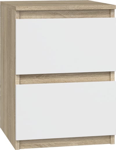 MALWA M2 - Nachtkastje - Sonoma/Wit - 2 lades - Greeploos design