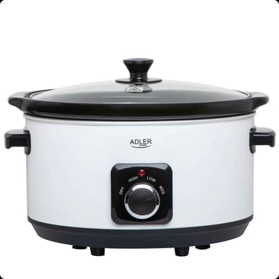 Casa Living Slowcooker - Gezond & Smaakvol koken - Keramische Kom - 3 Warmtestanden - Modern - 5,8 liter - Wit - 36,5x32,4x24,8CM