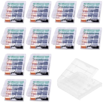 Store_8 - Transparante batterijhouder - Batterij opbergkoffer - Waterdicht en duurzaam - Compact formaat - Geschikt voor AA en AAA-batterijen