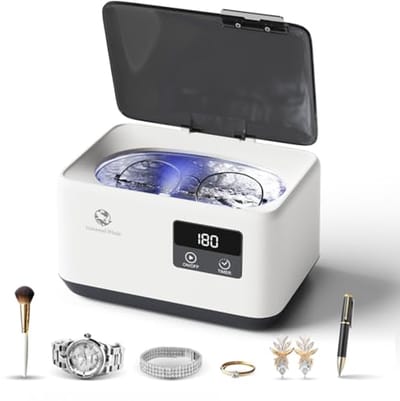 Ultrasone reiniger 600 ml met digitale timer voor sieraden, horloges, brillen en kunstgebitten