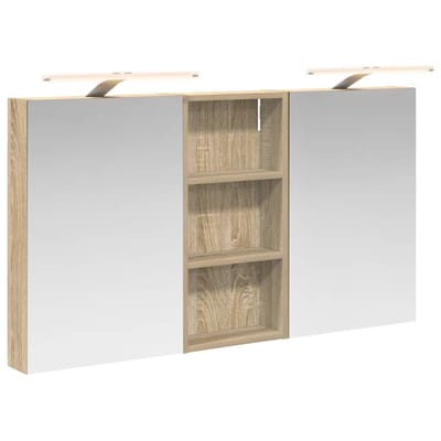 vidaXL - Badkamerkast - set - 3 - st - 110 - x - 10,5 - x - 60,5 - cm - Bewerkt - hout
